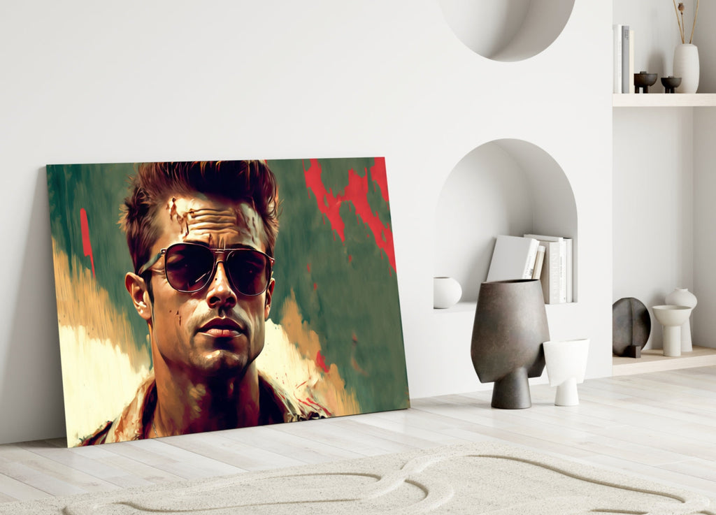 Fight Club - Tyler Durden Glass Wall Art  || Designer Collection