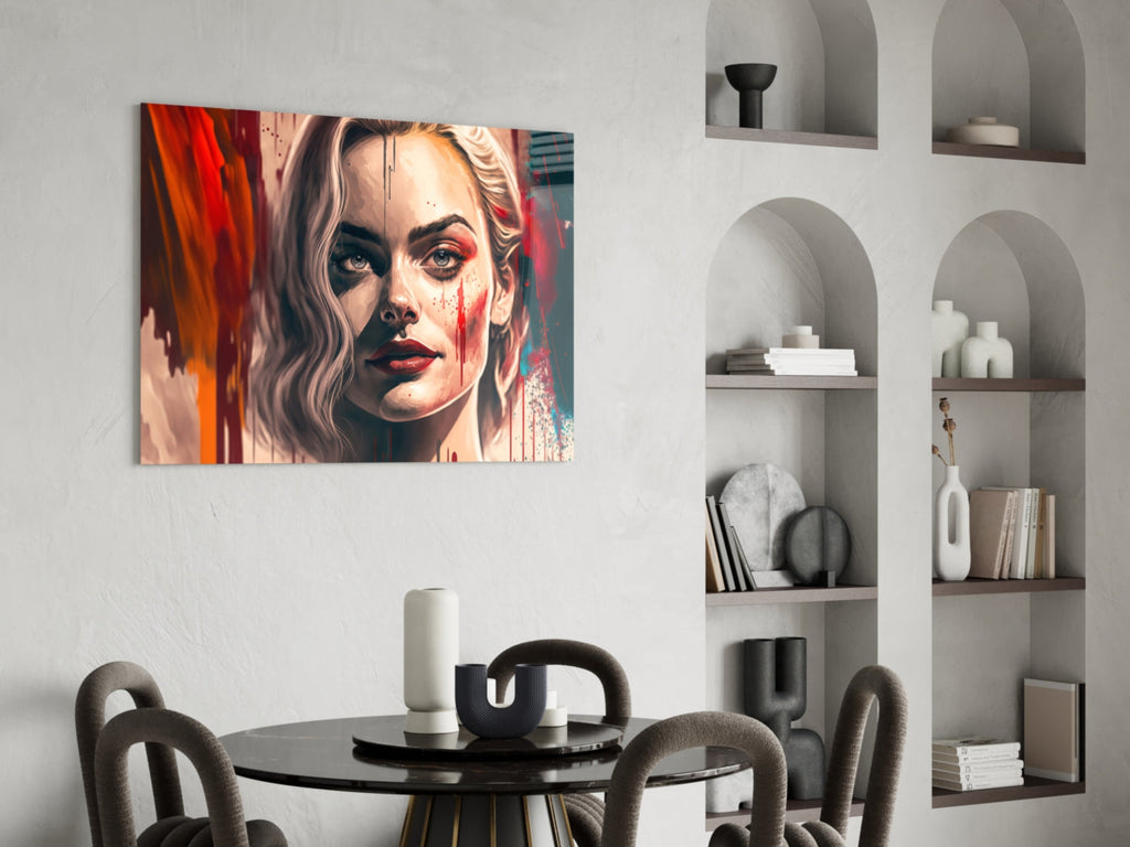 Harley Quinn Glass Wall Art  || Designer Collection