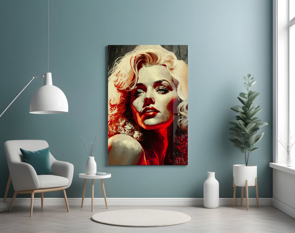 Marilyn Monroe Glass Wall Art  || Designer Collection