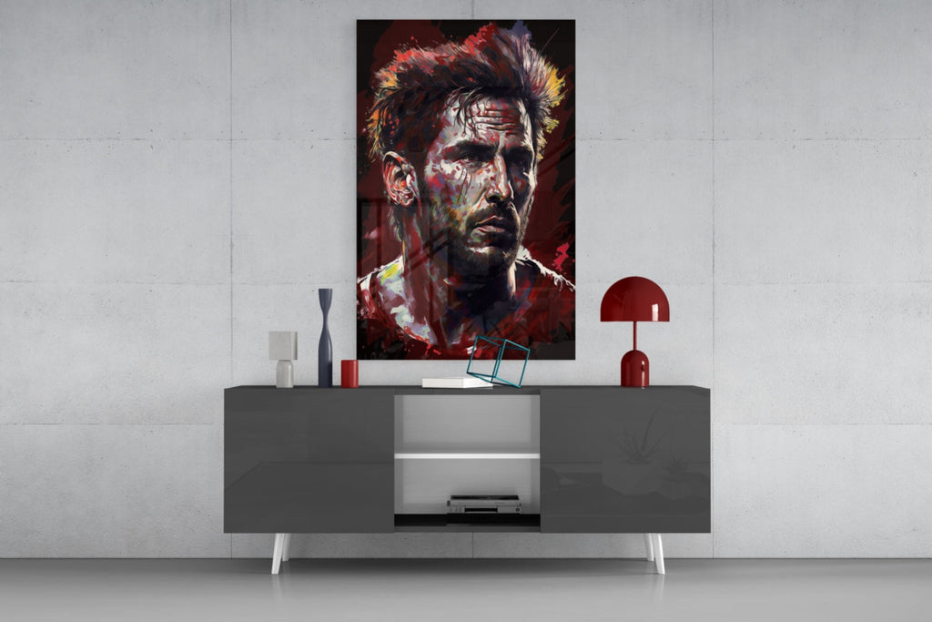 Messi Glass Wall Art  || Designer Collection