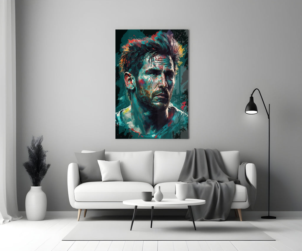 Messi Glass Wall Art  || Designer Collection