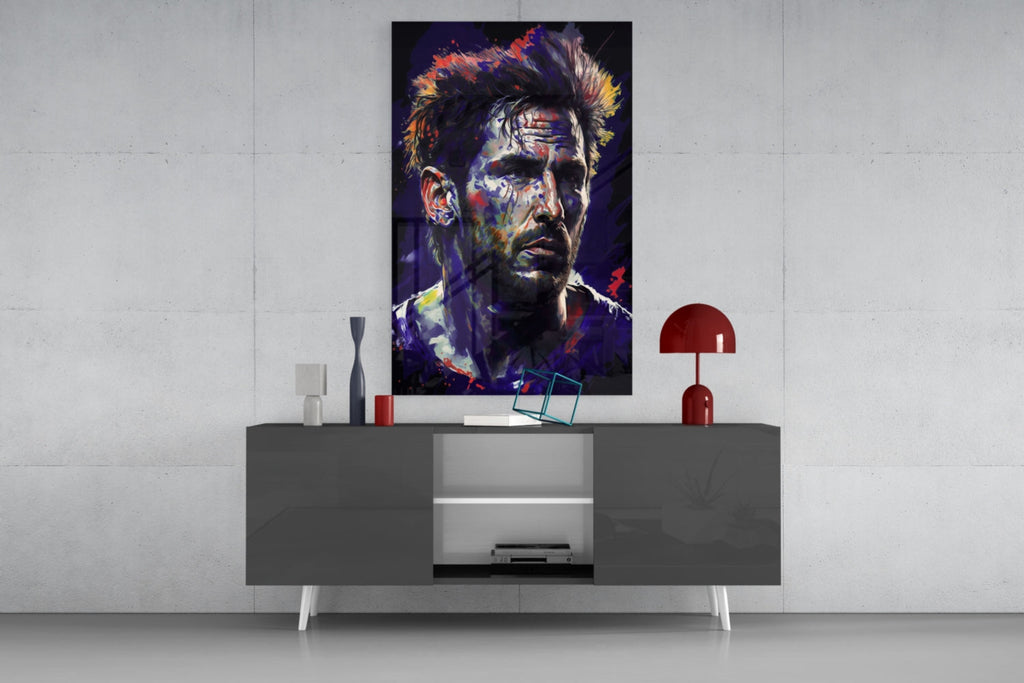 Messi Glass Wall Art  || Designer Collection