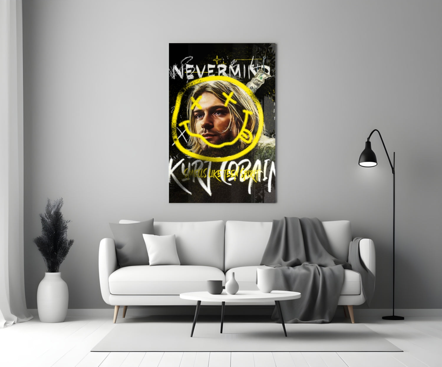 Kurt Cobain Glass Wall Art || Designer Collection