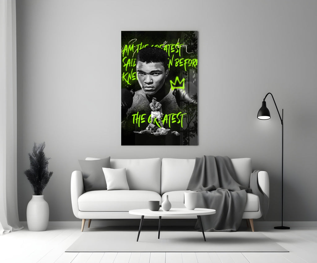 Muhammad Ali , The Greatest Glass Wall Art || Designer Collection