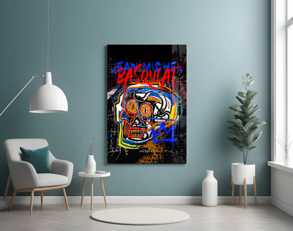 Style of Jean-Michel Basquiat Glass Wall Art || Designer Collection