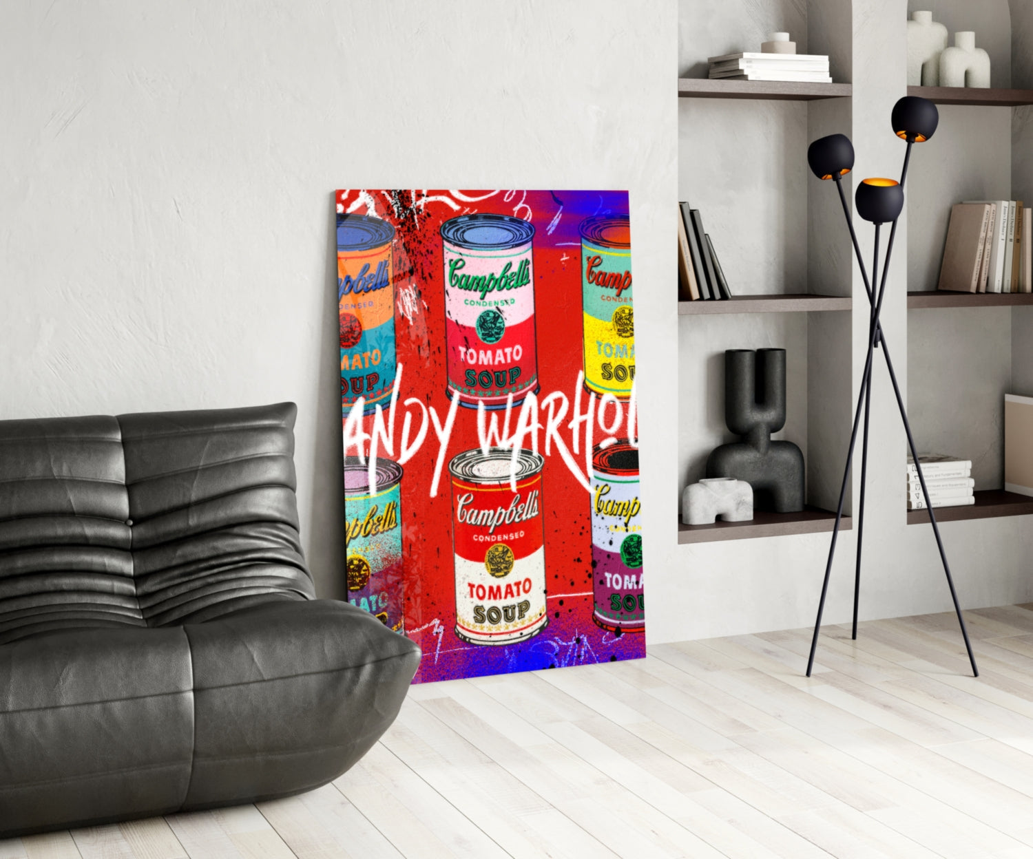 Andy Warhol and Cans Glass Wall Art || Designer Collection