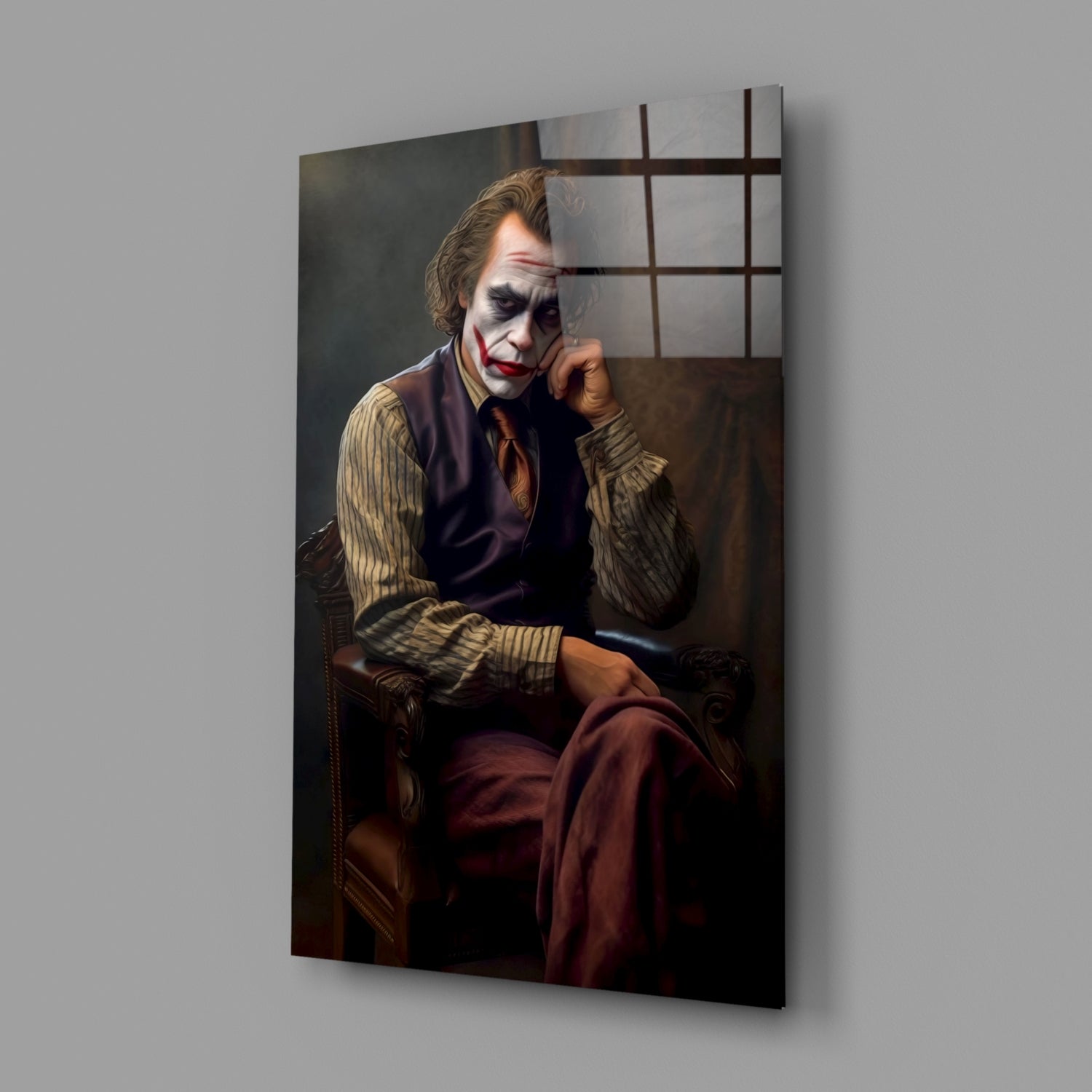 Joker the Thinker Glass Wall Art || Designer Collection
