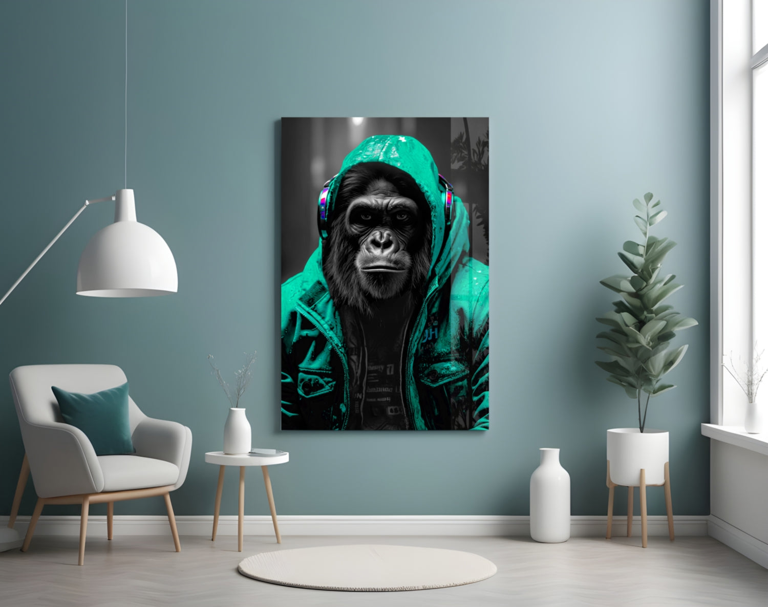 Rebellios Ape  Glass Wall Art || Designer Collection