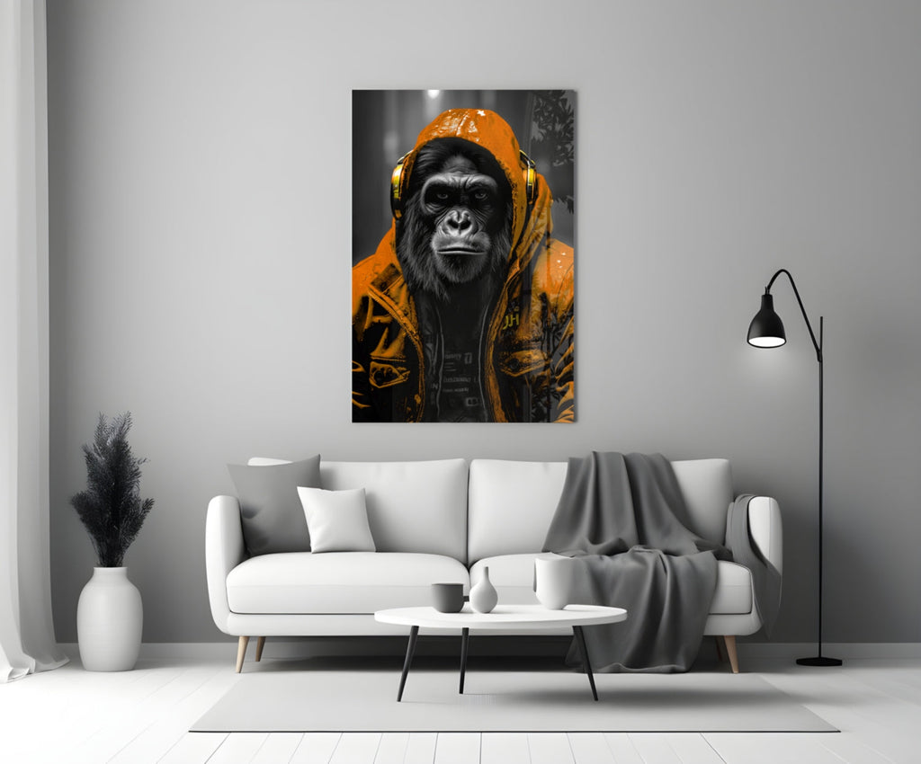 Rebellios Ape  Glass Wall Art || Designer Collection