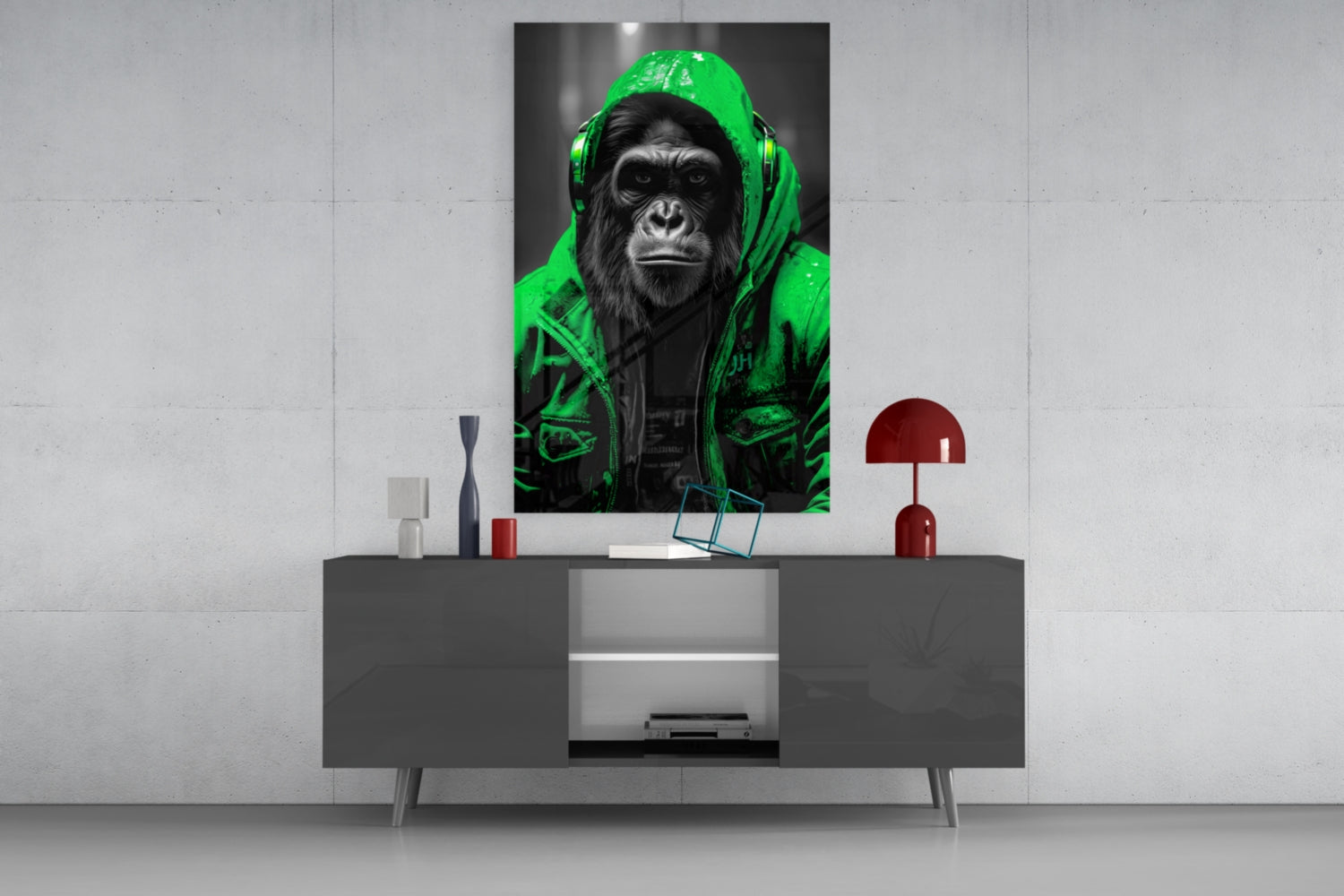 Rebellios Ape  Glass Wall Art || Designer Collection