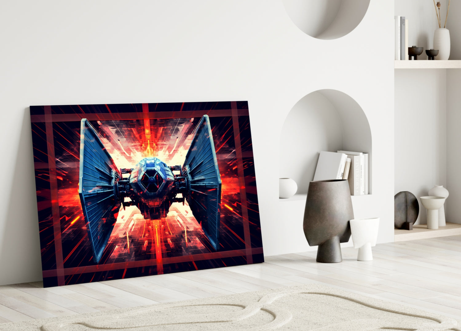 Tie Fighter Glass Wall Art || Designer Collection