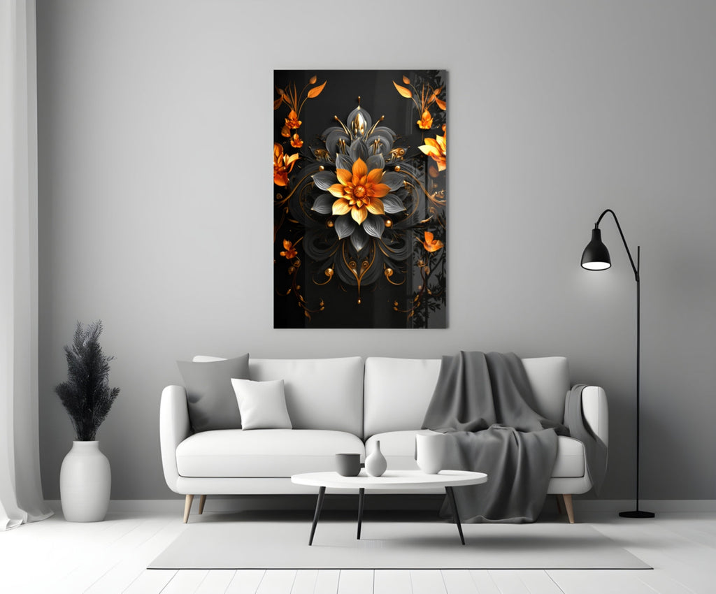 Flower of Luck Glass Wall Art|| Designer's Collection