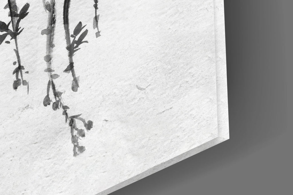 Bird on the Branch Glass Wall Art || Designer Collection