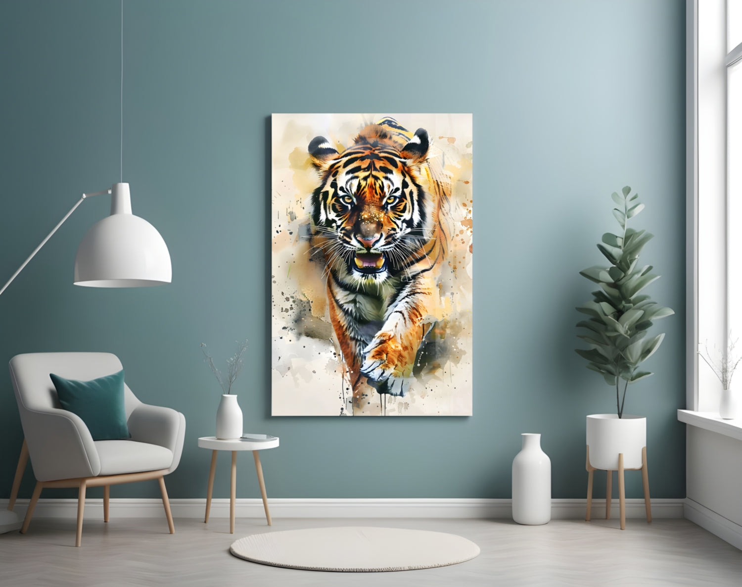 Tiger Glass Wall Art || Designer Collection