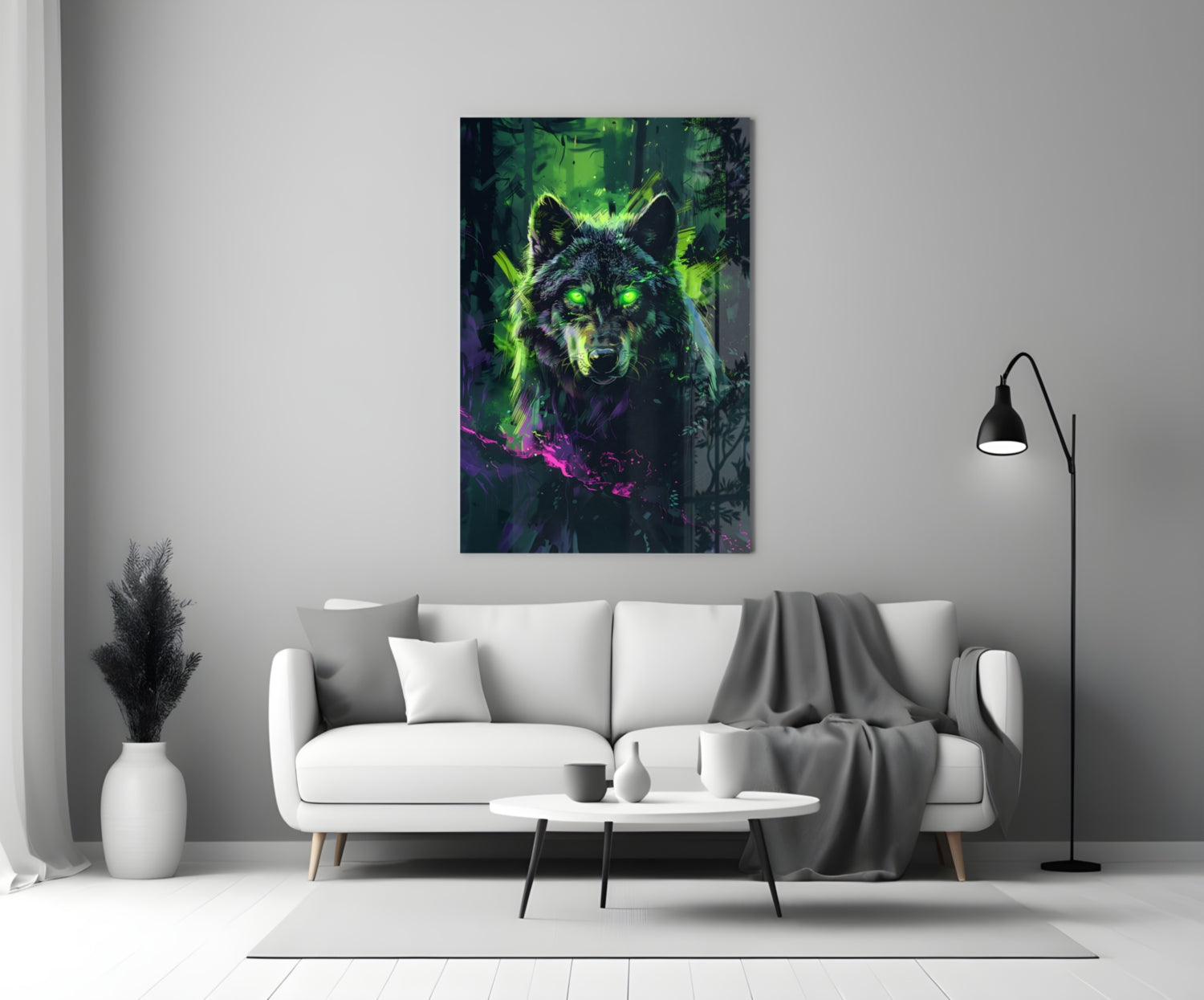 Wolf Glass Wall Art || Designer Collection