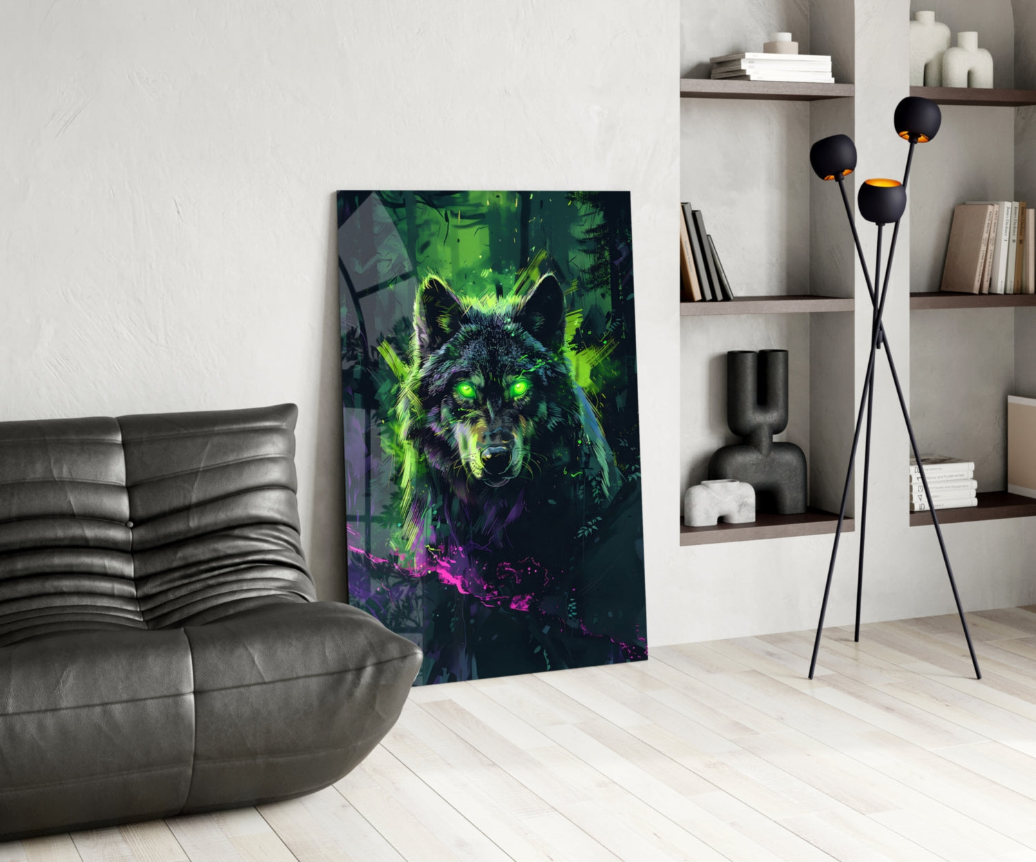 Wolf Glass Wall Art || Designer Collection