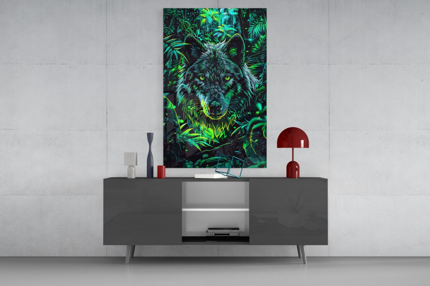 Wolf Glass Wall Art || Designer Collection