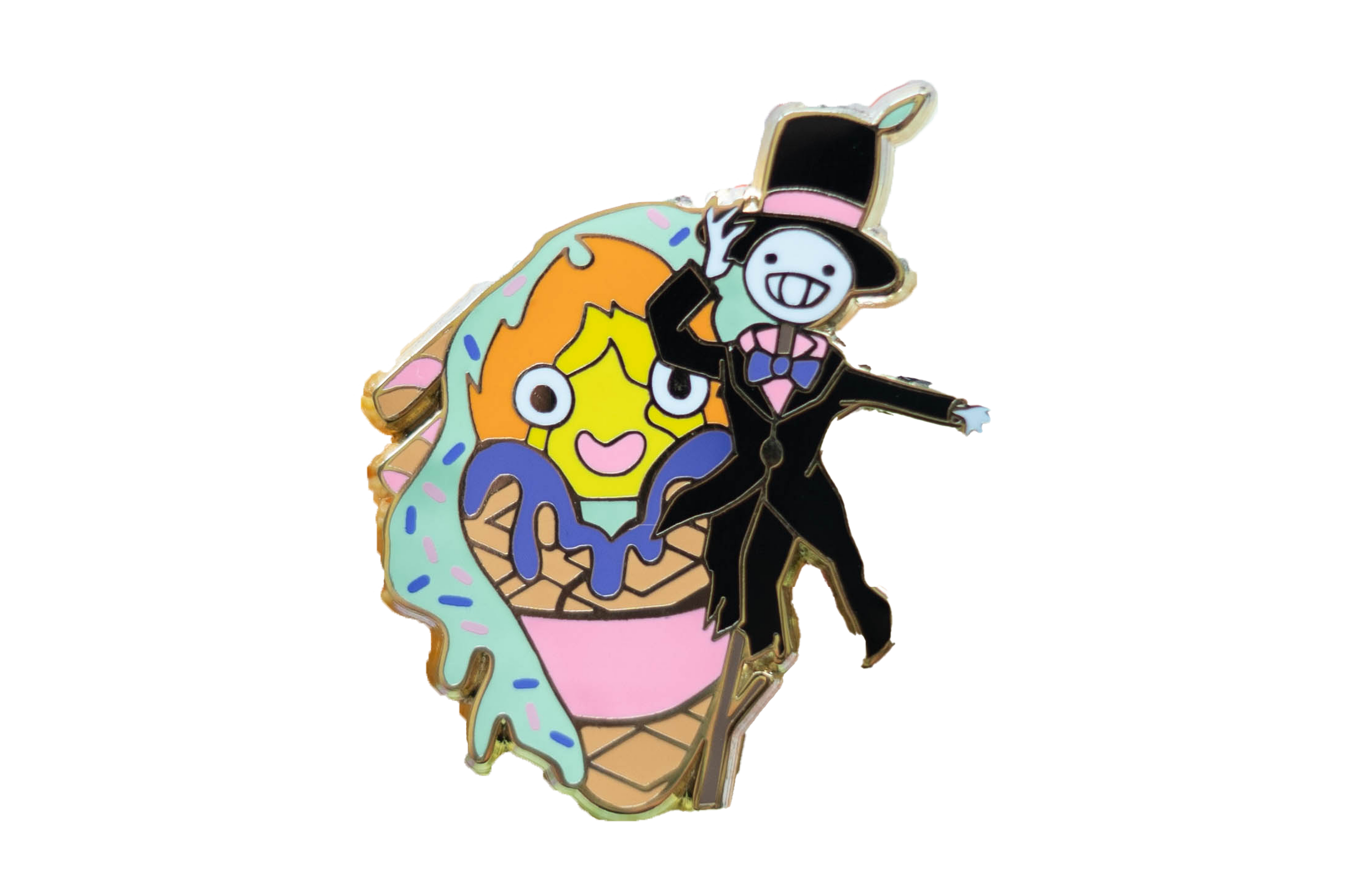 Studio Ghibli Calcifer and Turnip Head Ice Cream Enamel Pin