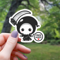 Free Hug Grim Reaper Kawaii Sticker - 3"