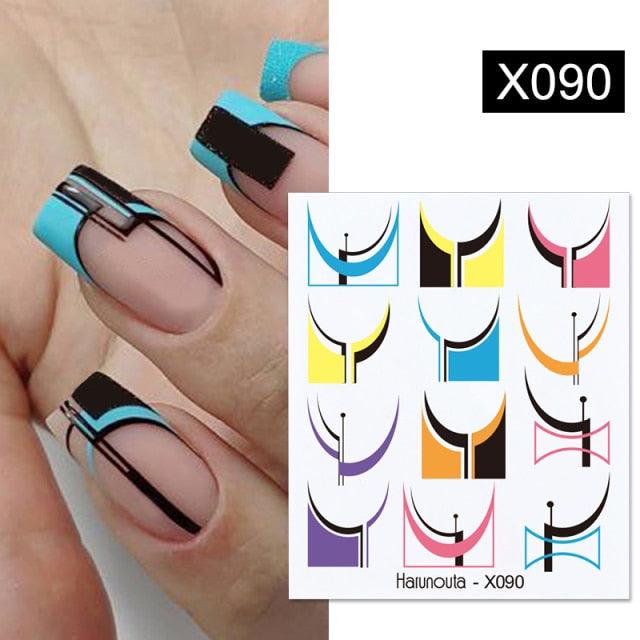 Embossed Nails Sticker 3D Flower Leaves Slider Water Transfer Nail Decals for Nail Art Transfer Sticker  3D Wave Design Decoration for Women Girls Art Stickers Decal Decoration Metallic Curve Strip Line Nail Decor