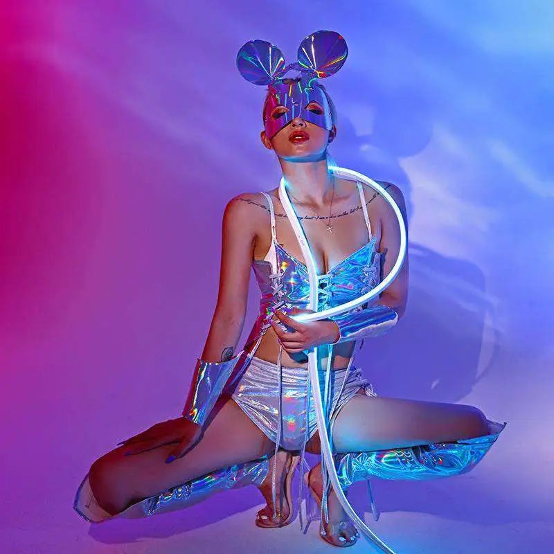 Holographic Nightclub Lead Dance Bar Performance Costume