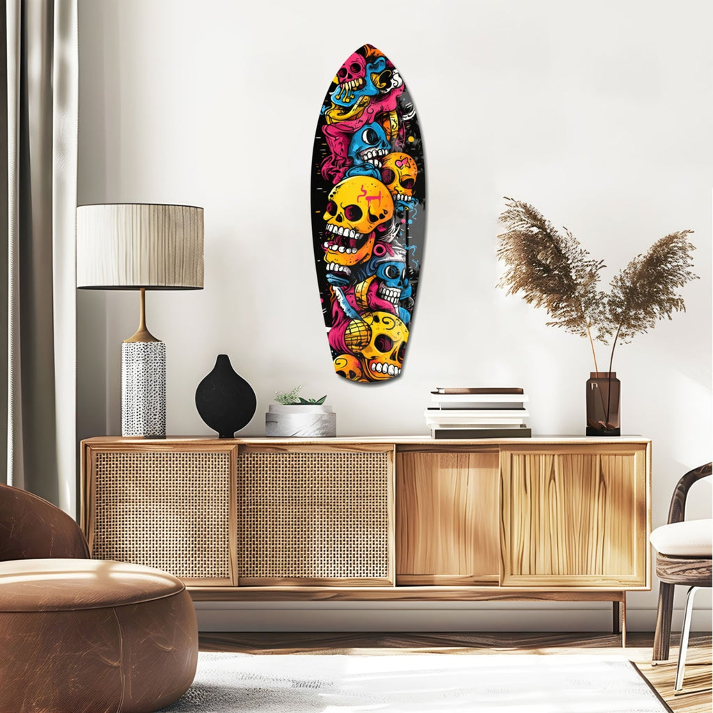 Street Soul Graffiti Skulls Glass Wall Art
