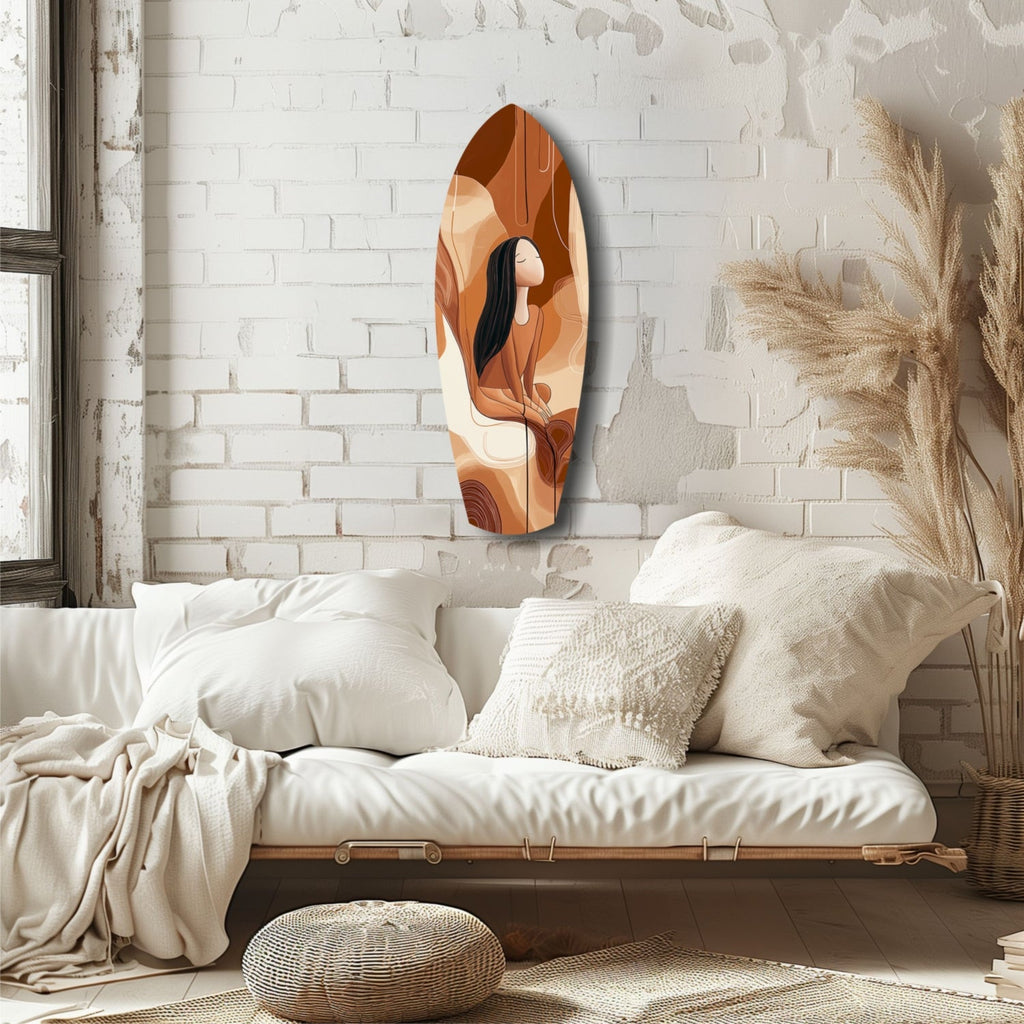 Listening the Waves Glass Wall Art