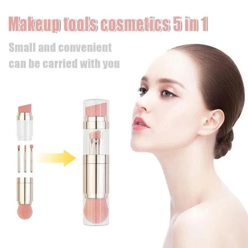 New Vintage Style 4 In 1 Makeup Brushes For Foundation, Eyebrow Shadow, Eyeliner Blush Powder, Brush Cosmetic And Concealer Professional Makeup Brush