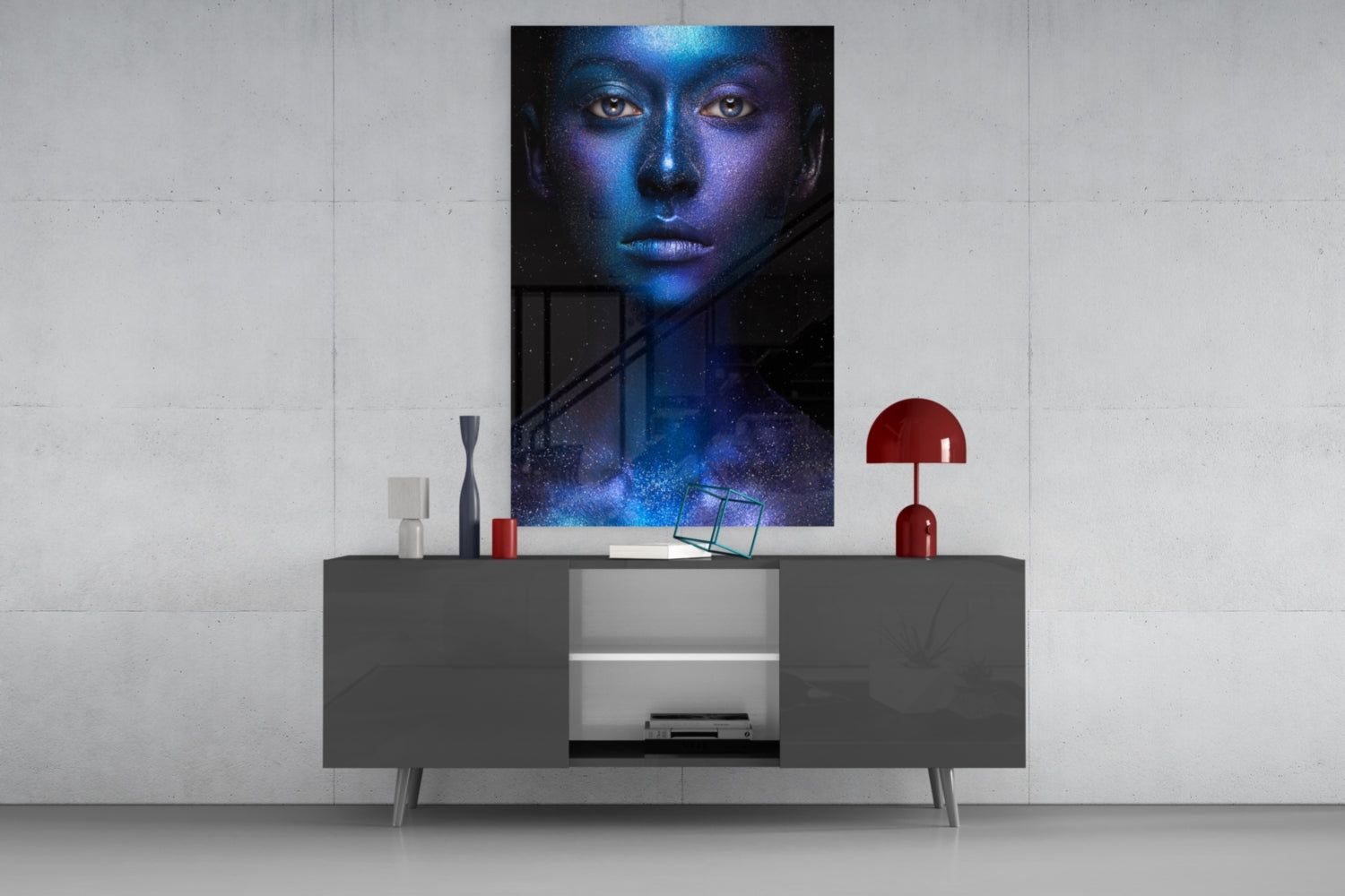 Woman Portrait Glass Wall Art