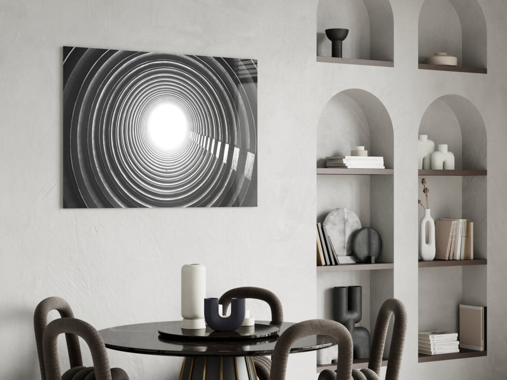 Geometric Structures Glass Wall Art