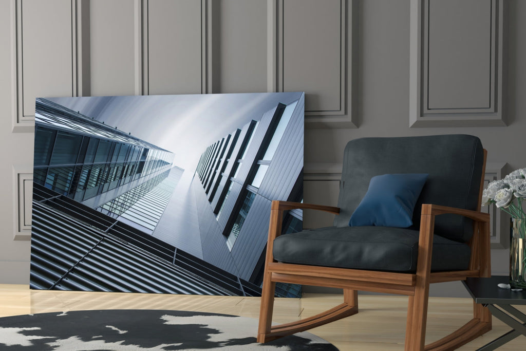 Geometric Structures Glass Wall Art