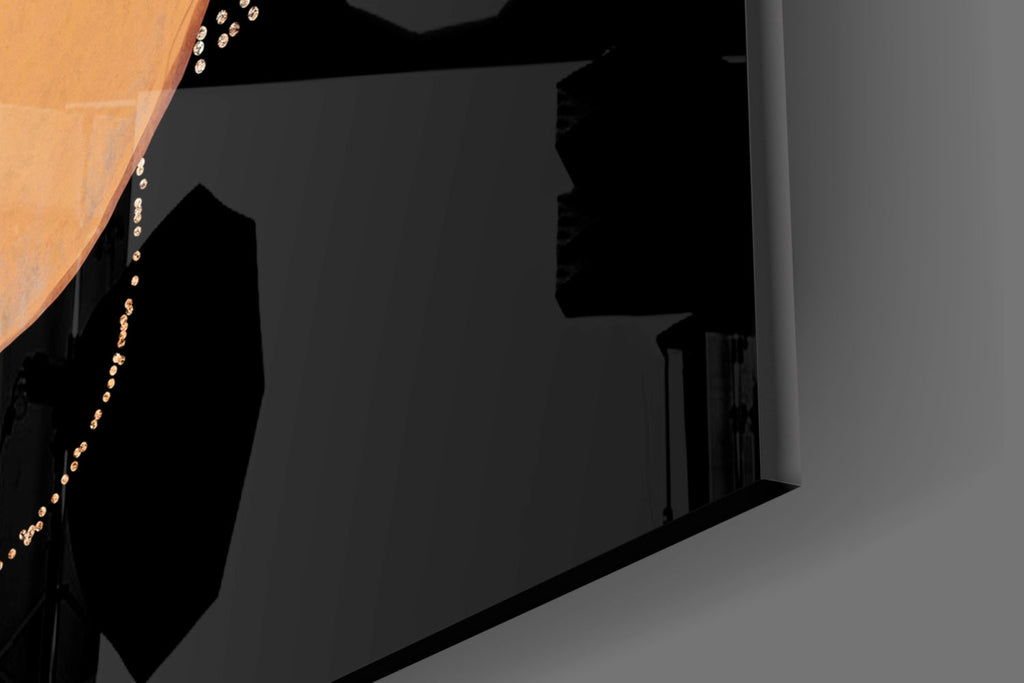 Abstract Black Glass Wall Art