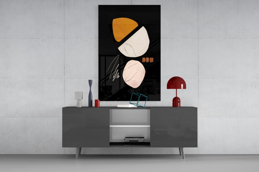 Abstract Acorn Glass Wall Art
