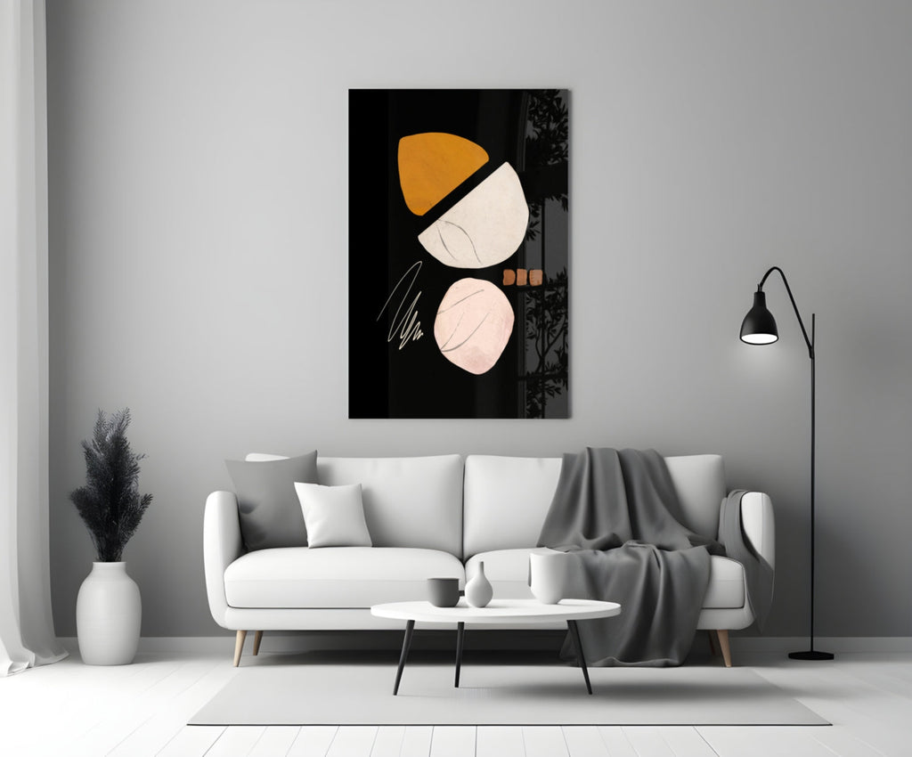 Abstract Acorn Glass Wall Art