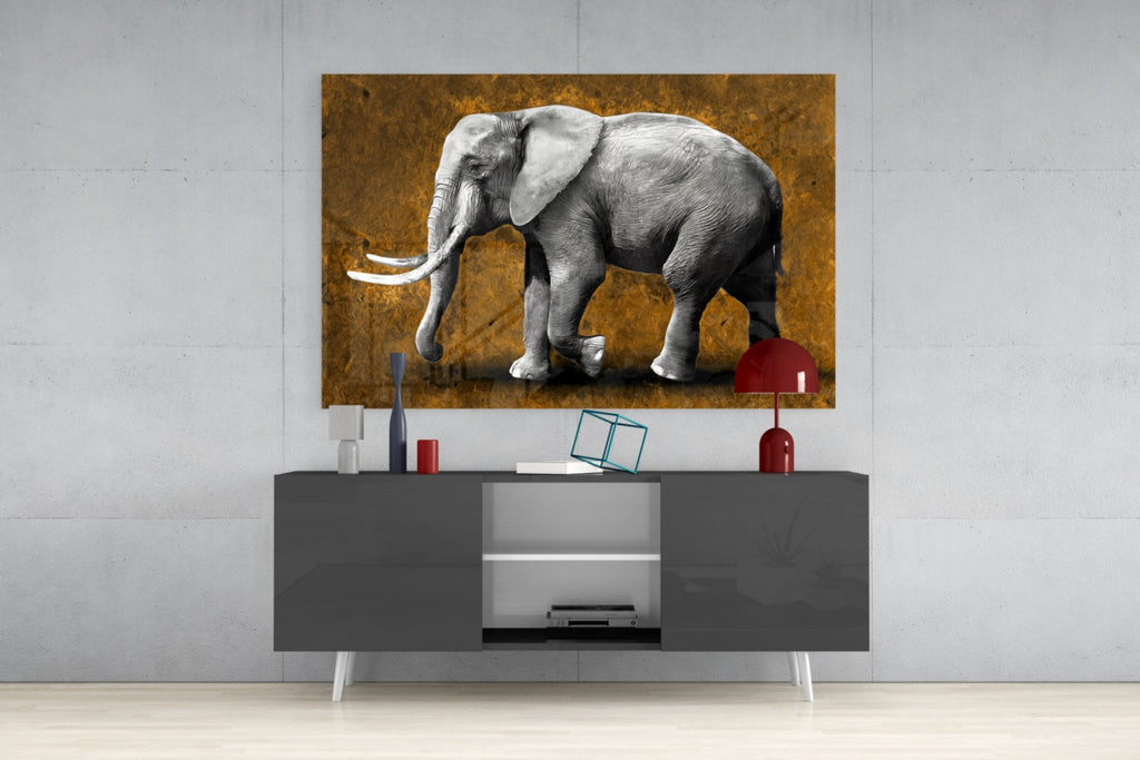 Elephant Glass Wall Art