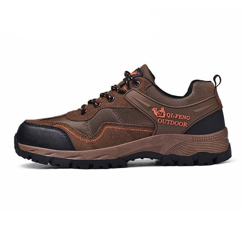 Popular Outdoor Casual Shoes Hiking Men High Quality Sneakers Mountain Climbing Work Footwear Hiking Shoes Low Cut Boots Leather Walking Shoes For Outdoor Training Casual Work