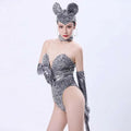 Silver Sequined Mouse Bar Costumes with Gloves and Tail