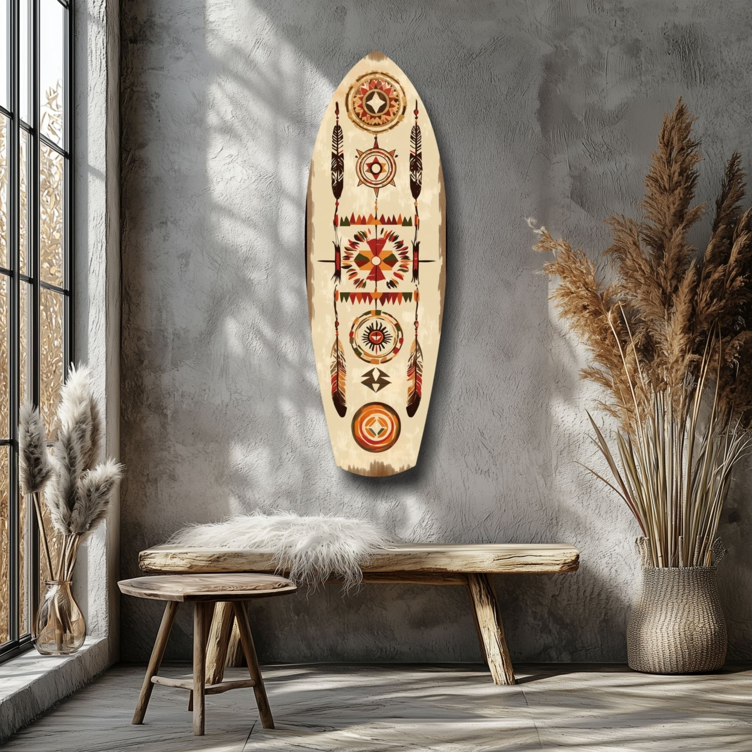 Aztech Patterns Glass Wall Art