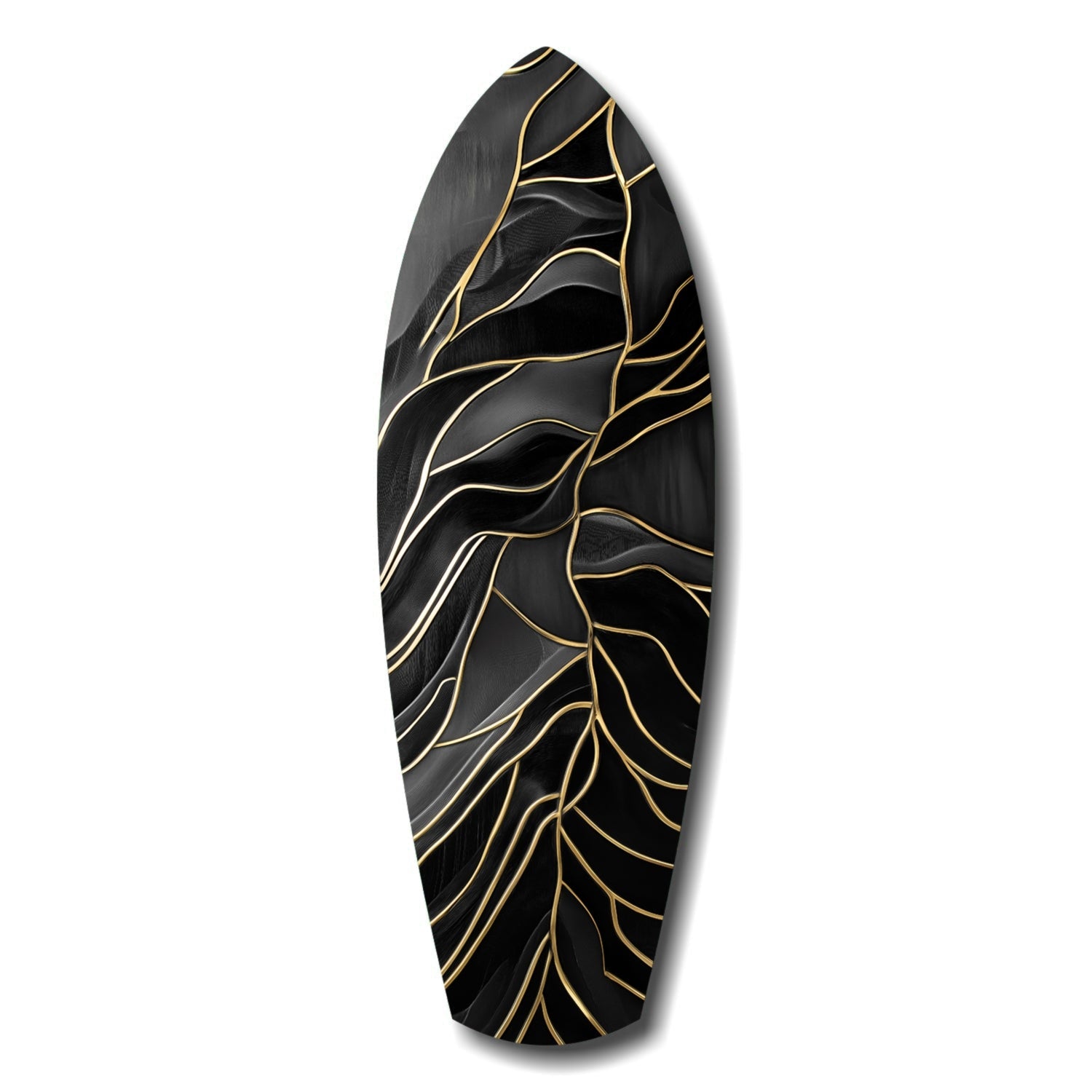 Golden Waves Glass Wall Art
