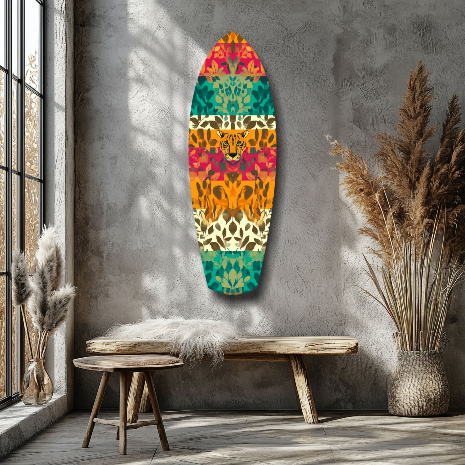 Camouflaged Tiger Glass Wall Art