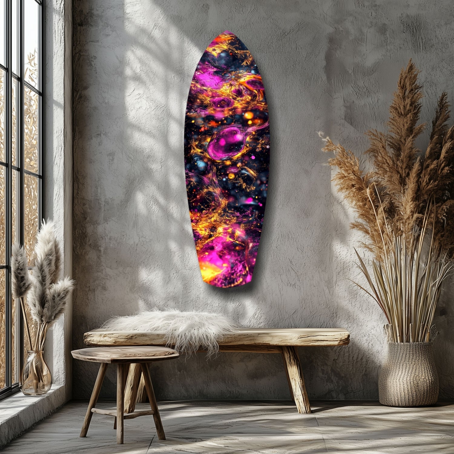 Kinetic Cosmos Glass Wall Art
