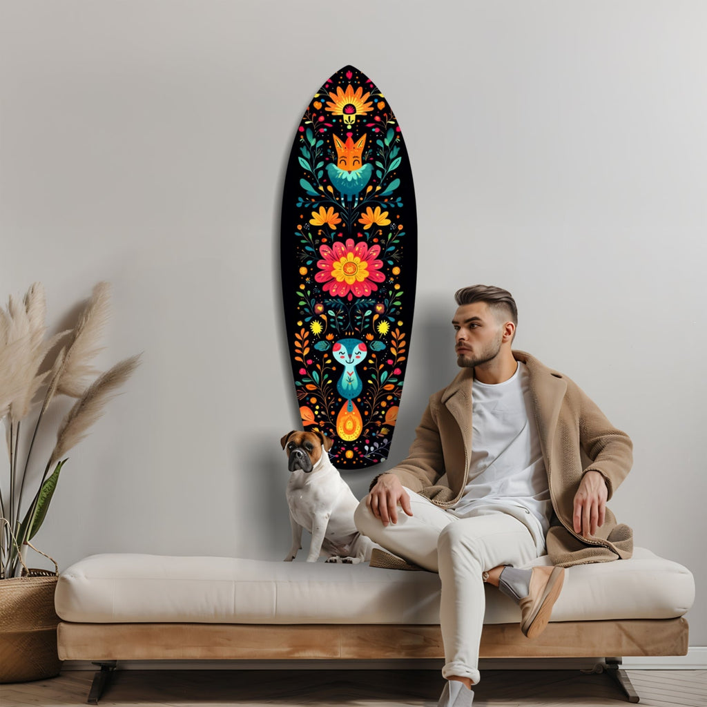 Fox and Rabbit Glass Wall Art