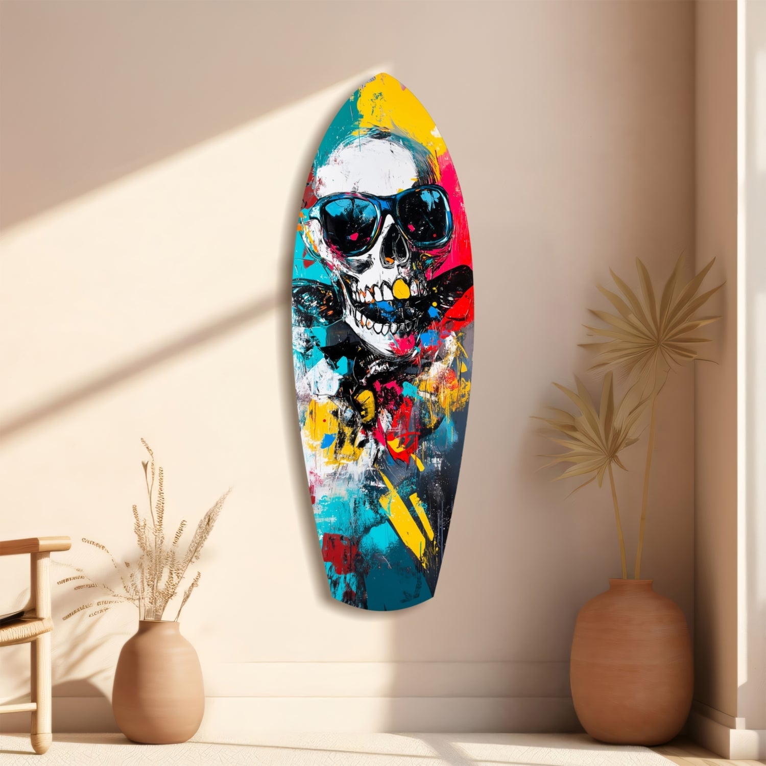 Street Soul Graffiti Skulls Glass Wall Art