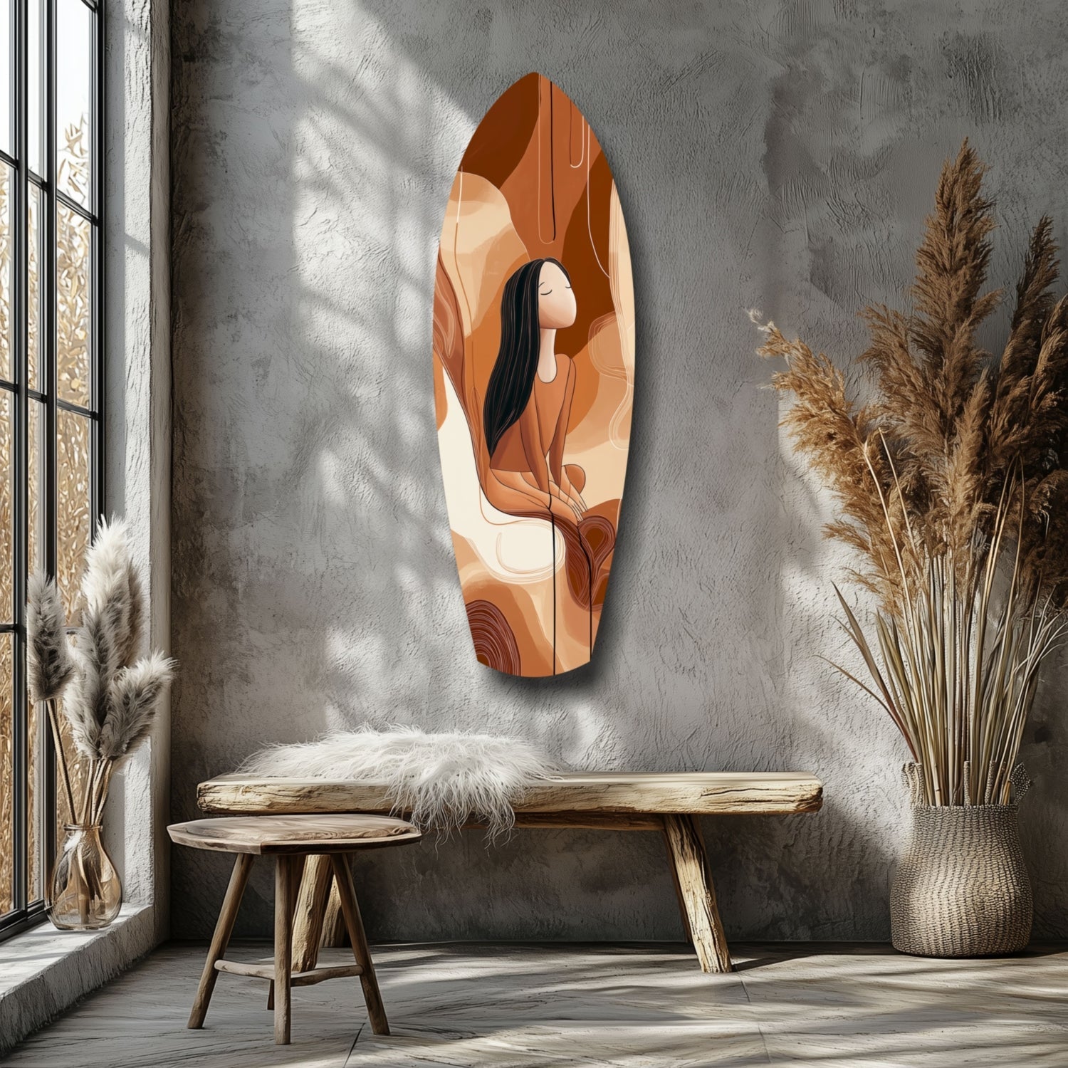 Listening the Waves Glass Wall Art