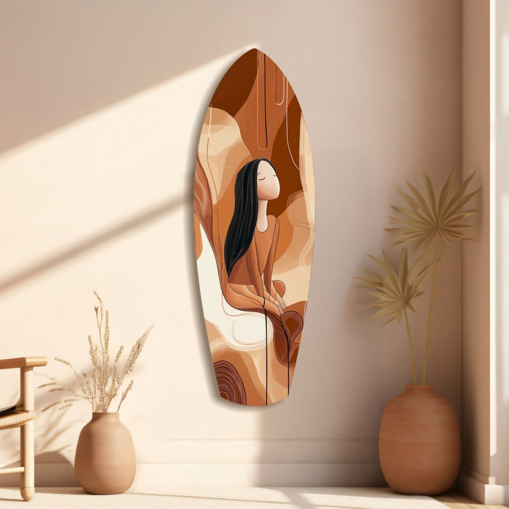 Listening the Waves Glass Wall Art