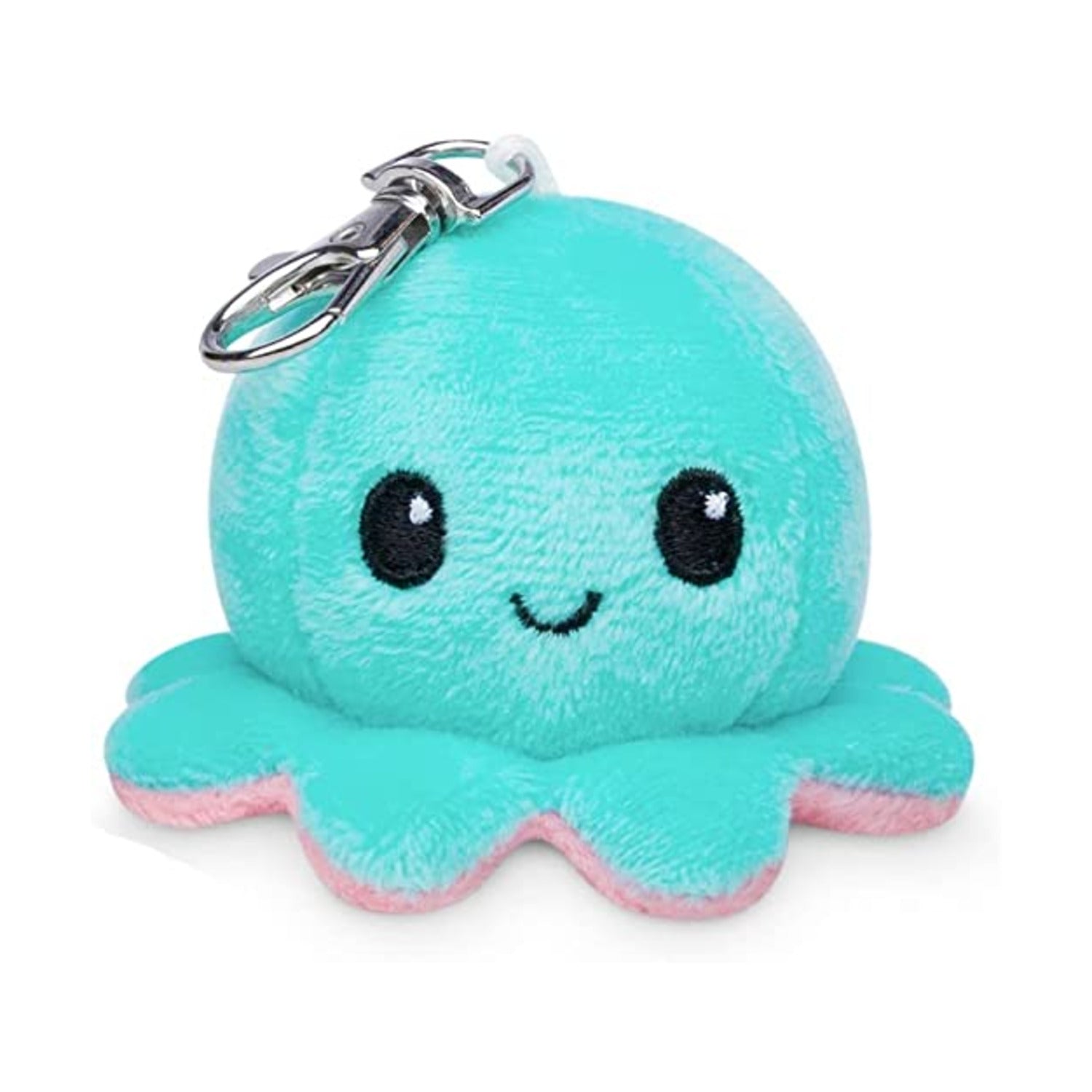 TeeTurtle Plushie Charm Keychain: Happy Aqua Octopus