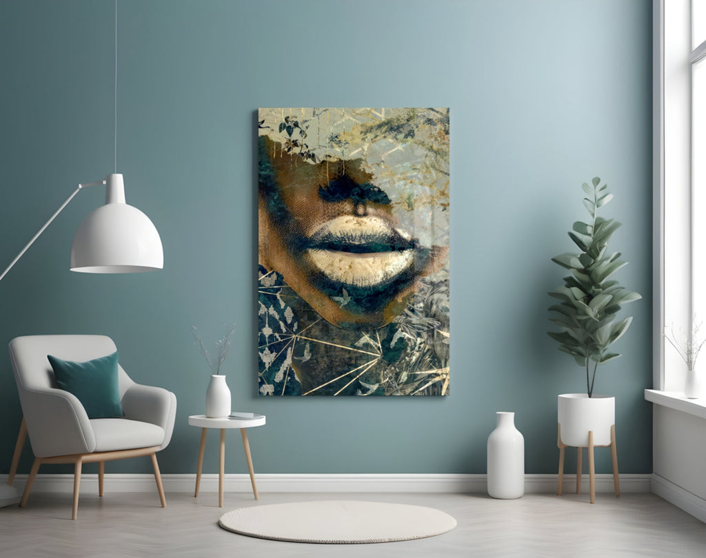 Lips Glass Wall Art