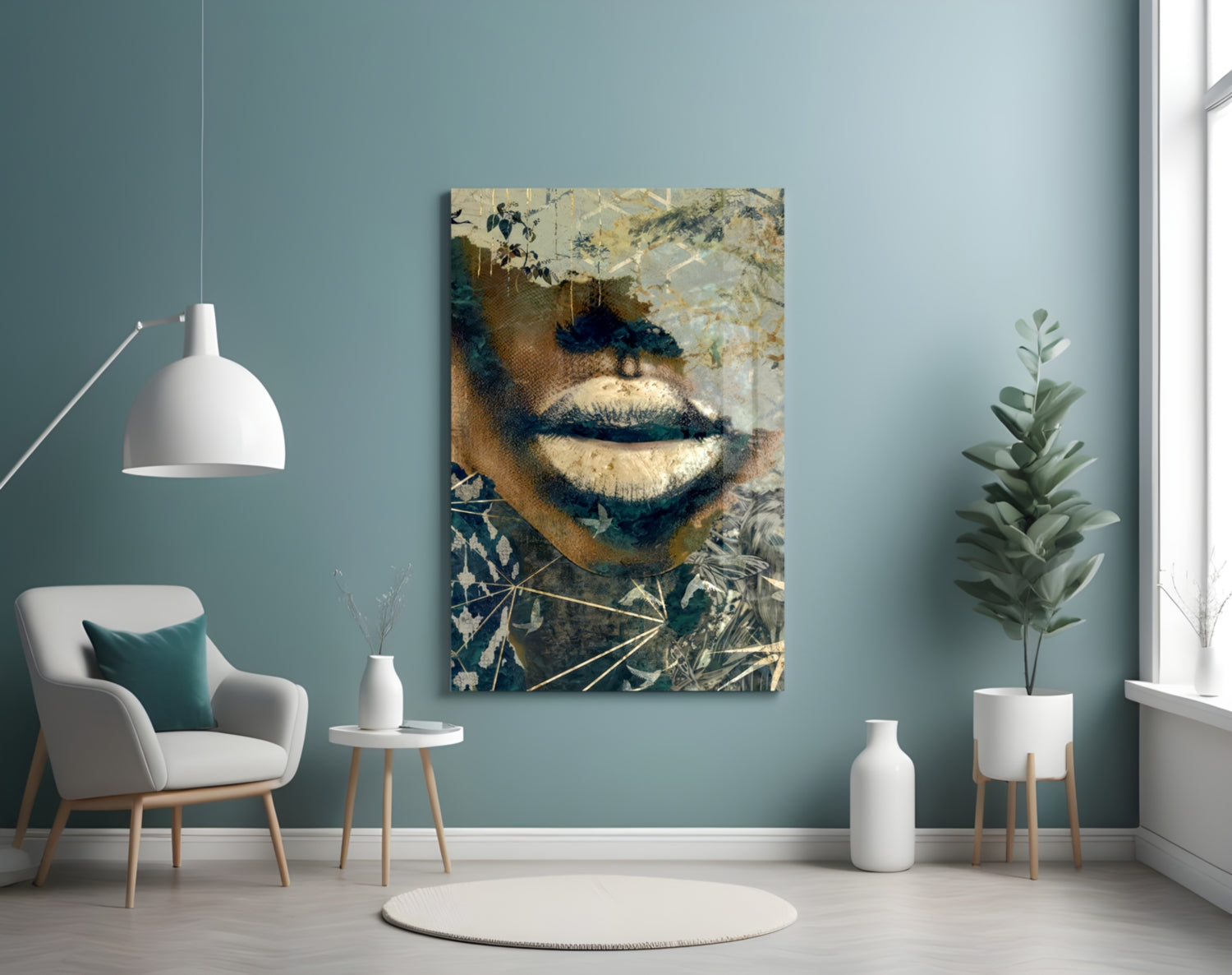 Lips Glass Wall Art