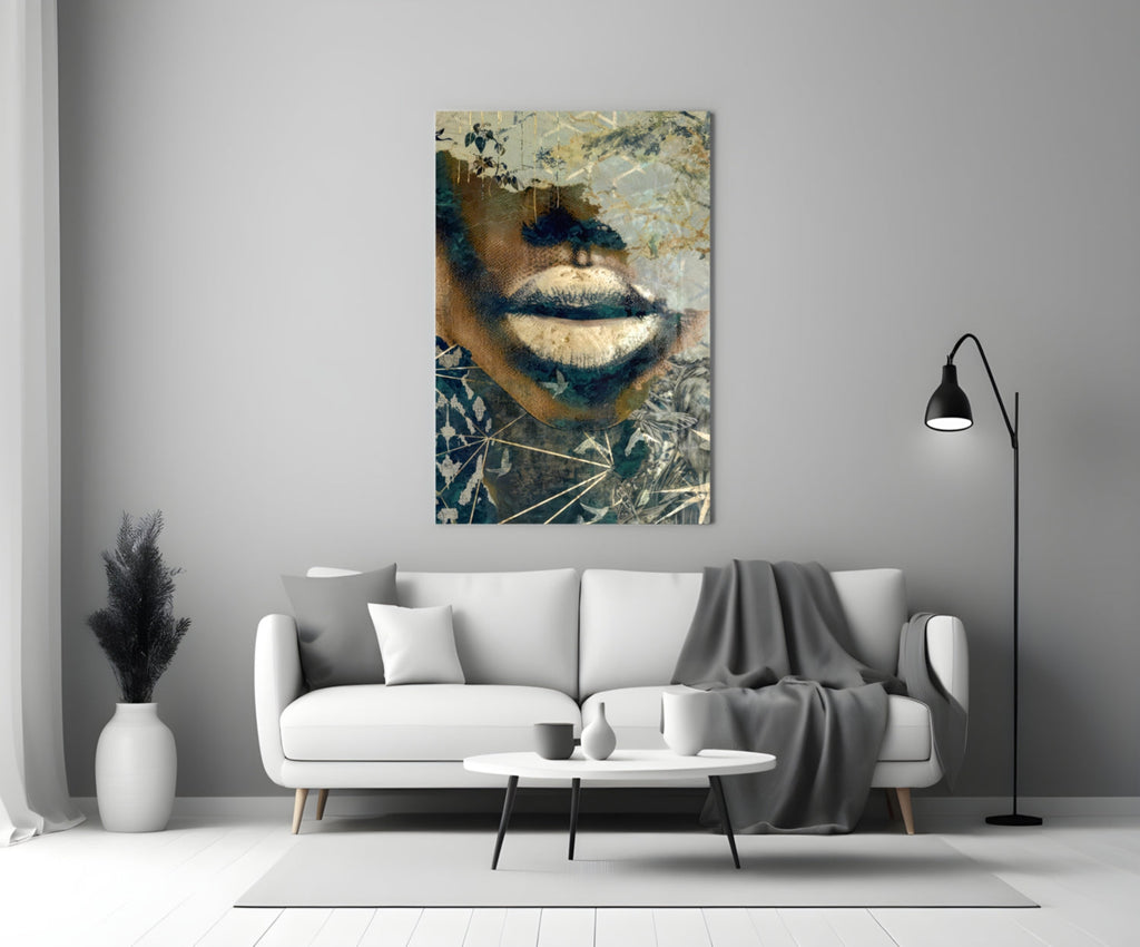 Lips Glass Wall Art