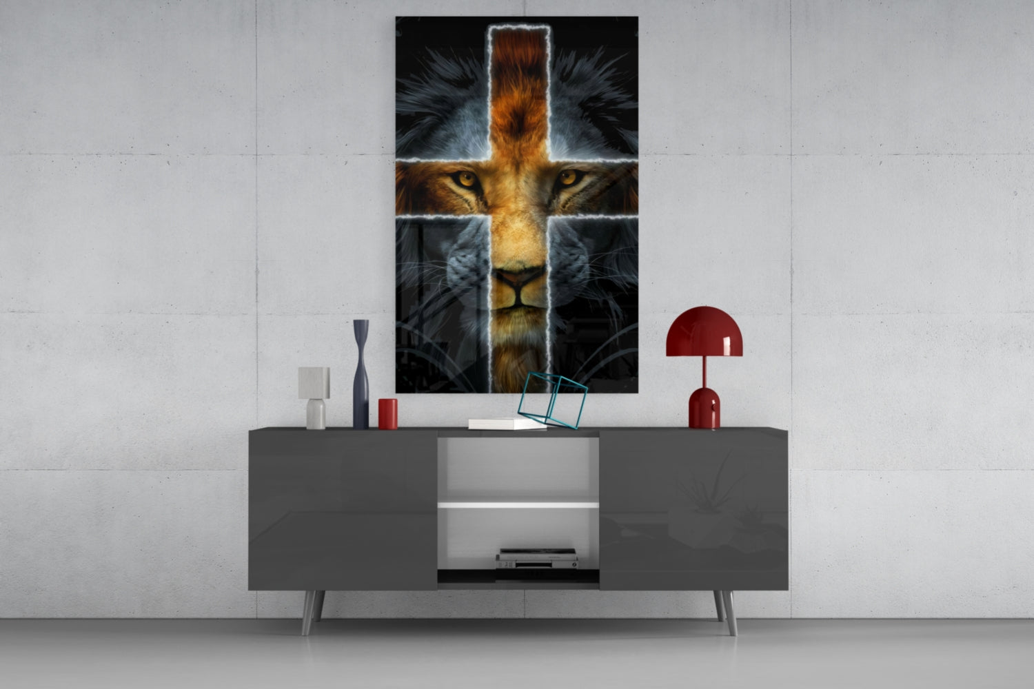Lion Glass Wall Art